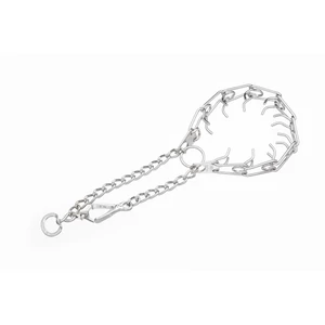 HS Sprenger Szöges nyakörv 58 cm króm vékony ollós karabinerrel